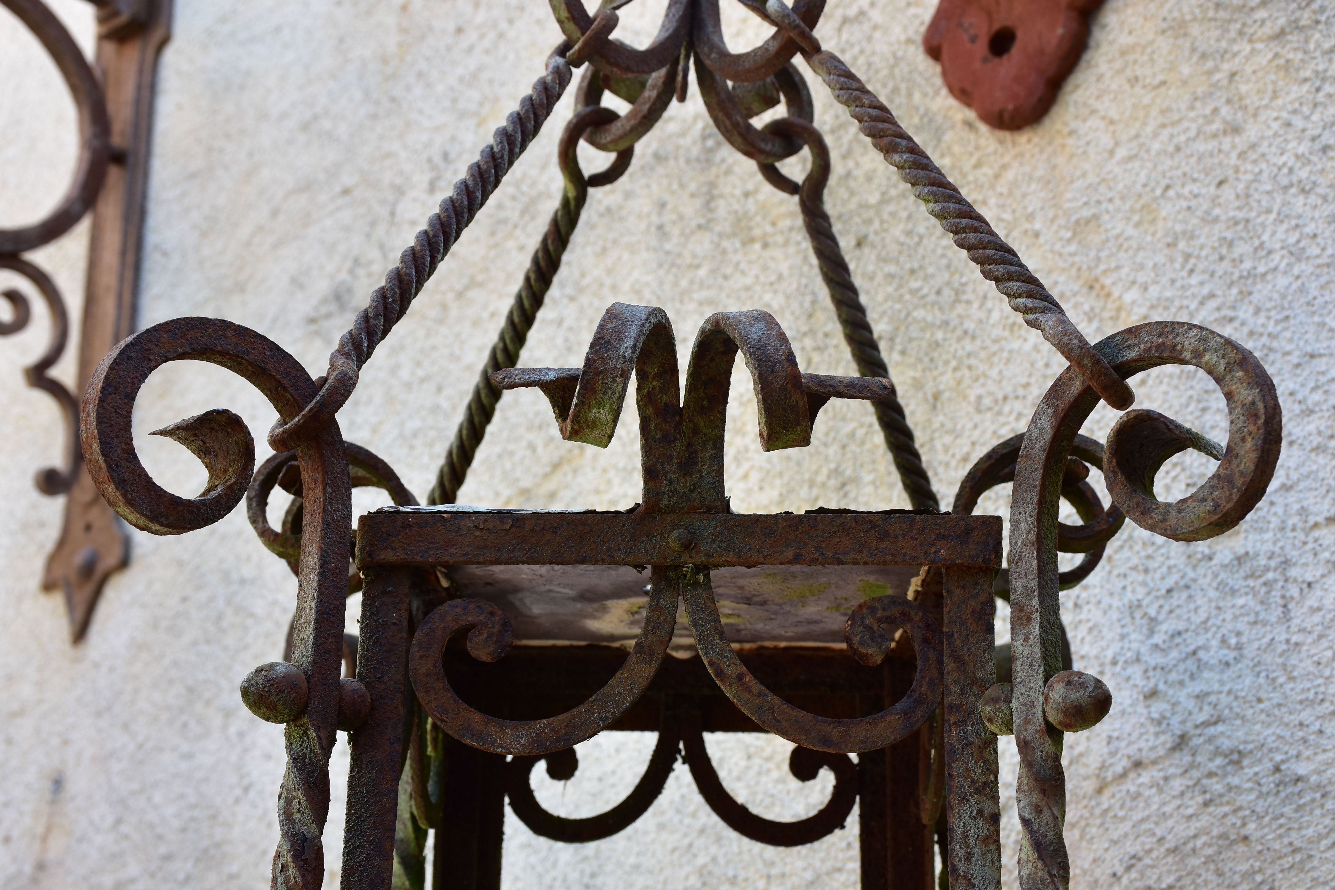 Antique French wrought iron lantern