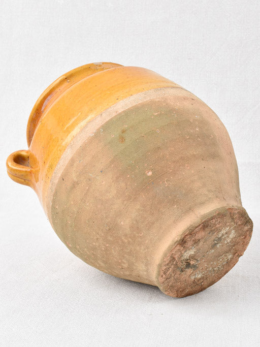 Antique French confit pot w/ ocher glaze 9½"