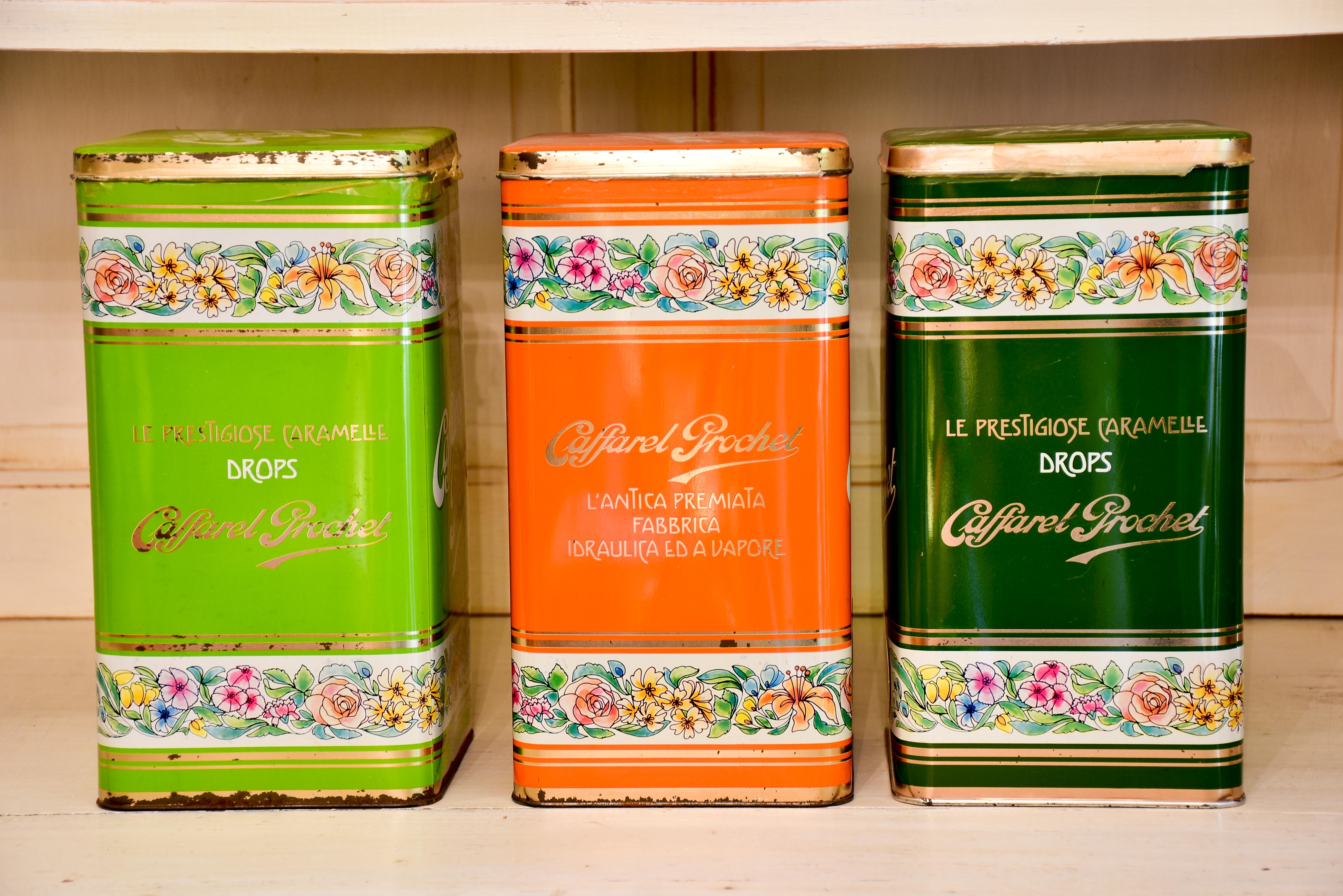 Collection of three vintage Italian lolly tins