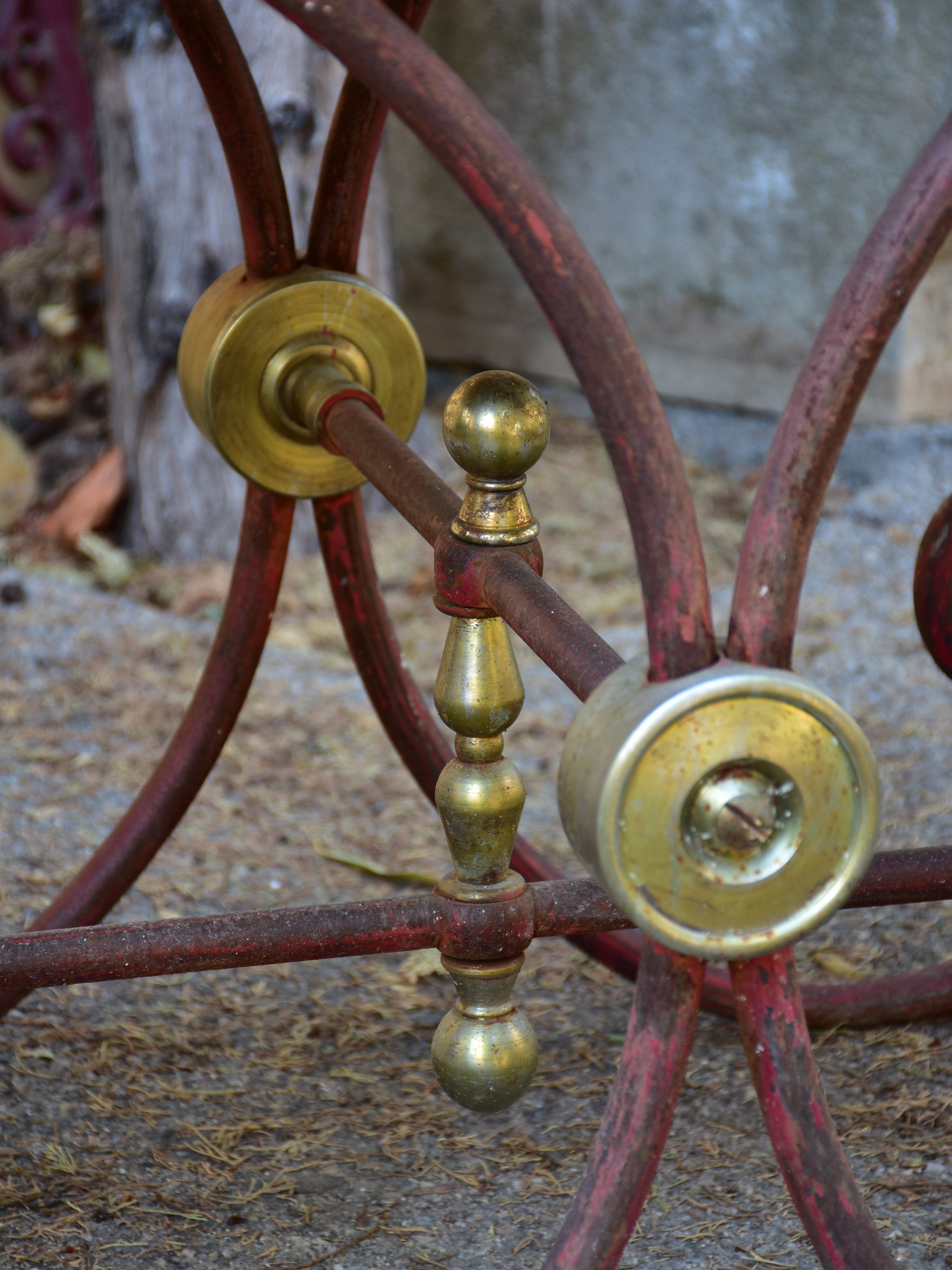 Vintage French butcher’s table with black stone top