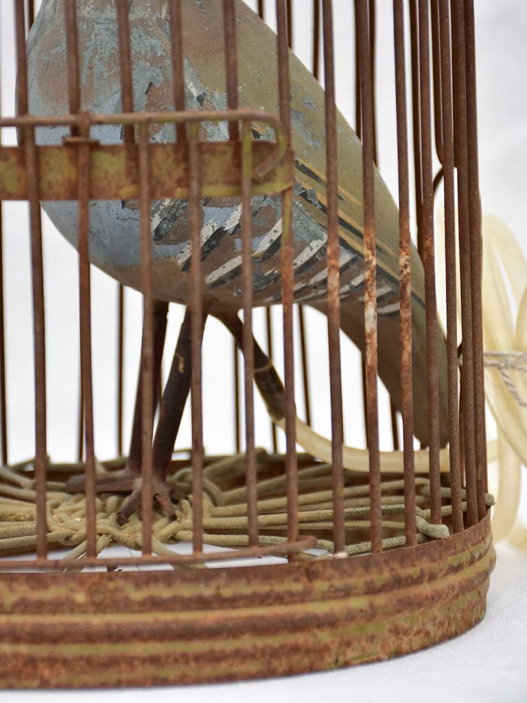 RESERVED DB Rare antique French hunting call bird in cage