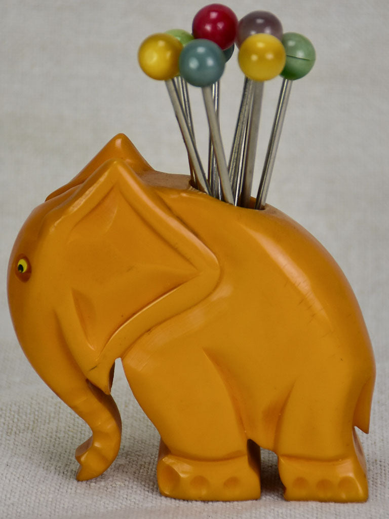 1930's English Bakelite snail skewer display - elephant