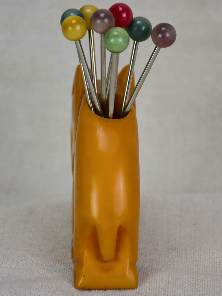 1930's English Bakelite snail skewer display - elephant