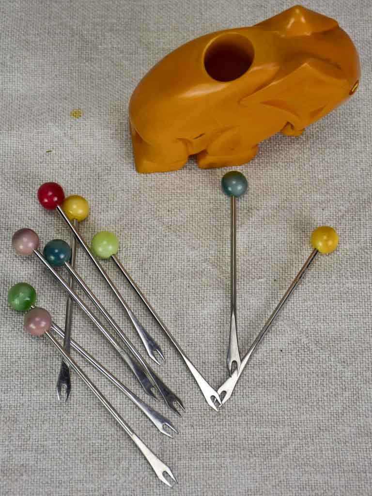 1930's English Bakelite snail skewer display - elephant