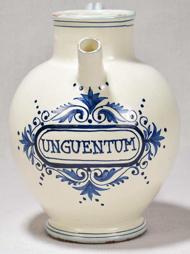 Handpainted vintage pharmacy pitcher labelled Unguentum