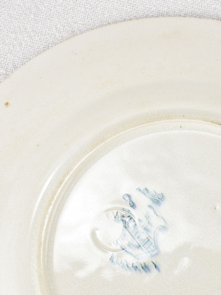 8 Longwy entree plates with blue flowers 8¾"