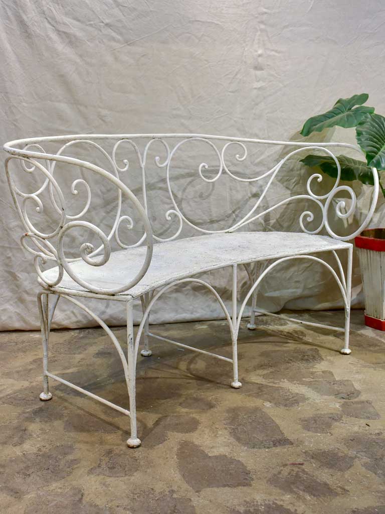 Antique French garden bench seat 56"