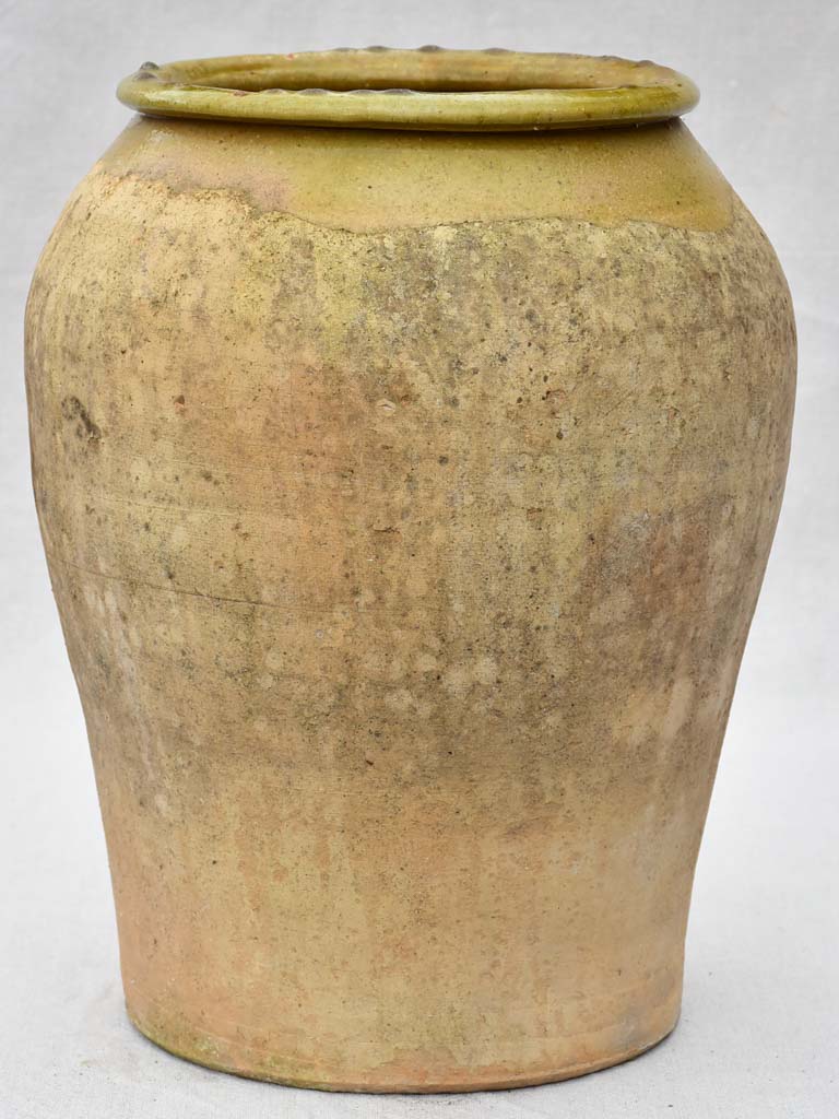 Antique olive jar with green glaze 16½"