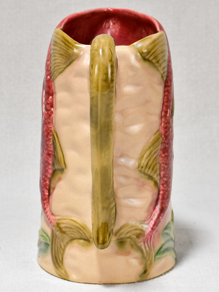 Early 20th Century Barbotine pitcher - fish