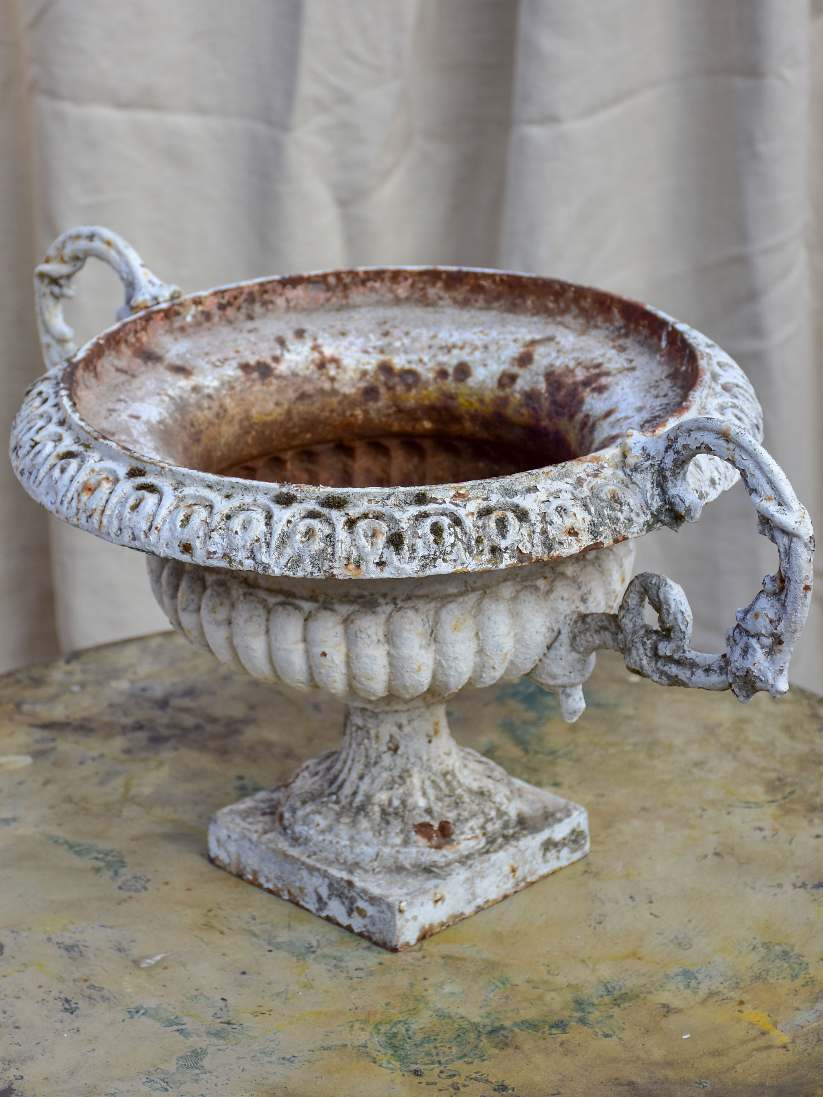 19th Century French cast iron Medici planter with handles