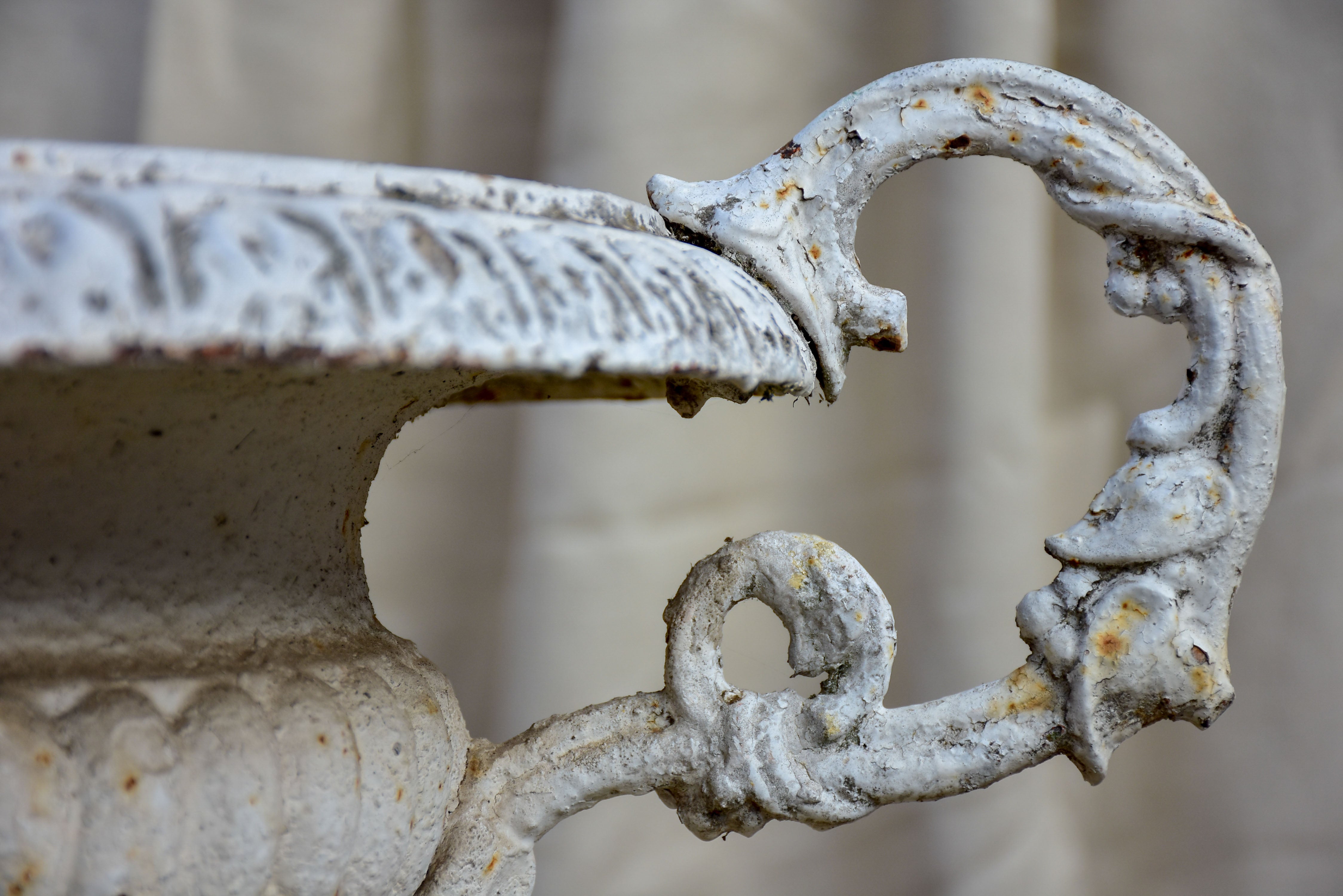 19th Century French cast iron Medici planter with handles