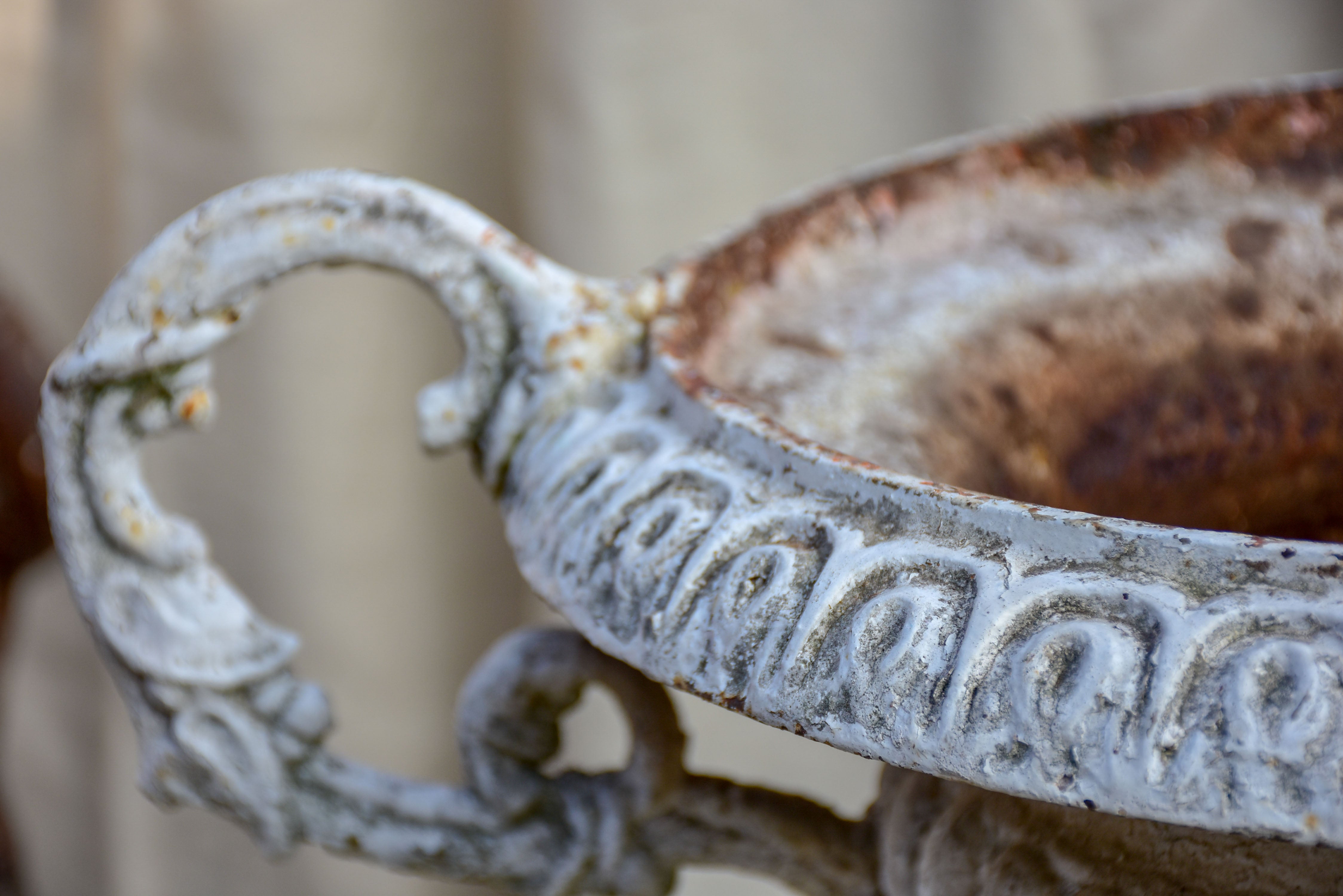 19th Century French cast iron Medici planter with handles