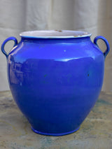 Antique French blue Martres Tolosane confit pot