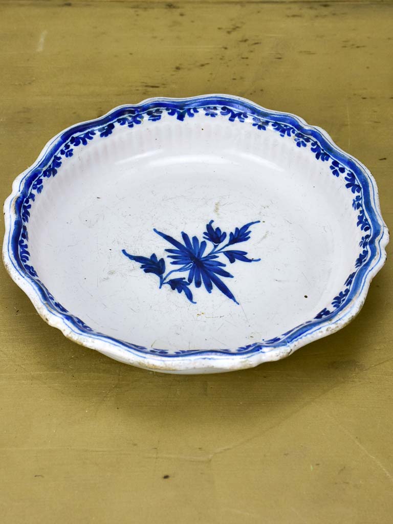 18th Century Moustiers presentation bowl - blue and white