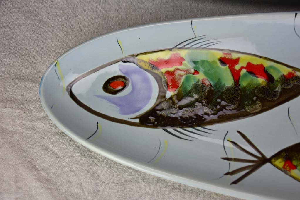 Two 1950's French hand-painted fish platters  (Pornic)