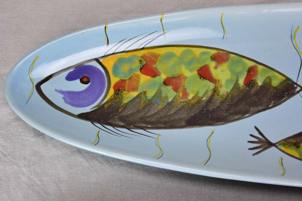 Two 1950's French hand-painted fish platters  (Pornic)