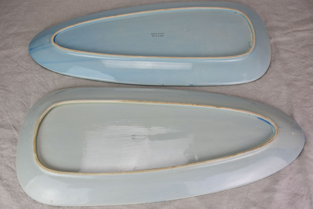 Two 1950's French hand-painted fish platters  (Pornic)