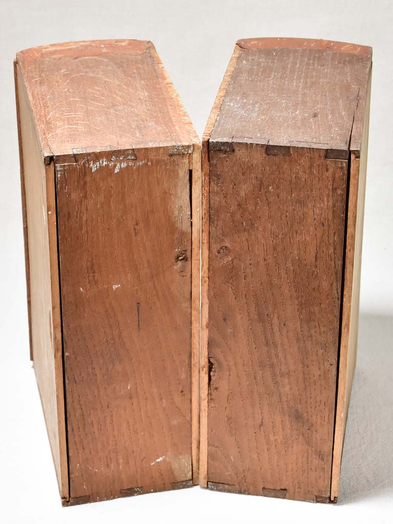 Two antique French wooden faux books 13"