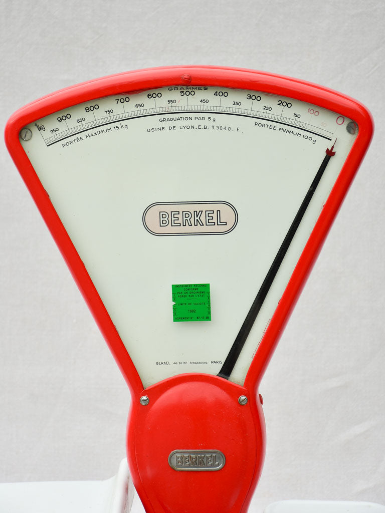 Berkel butcher's shop scales from the 1950's - red