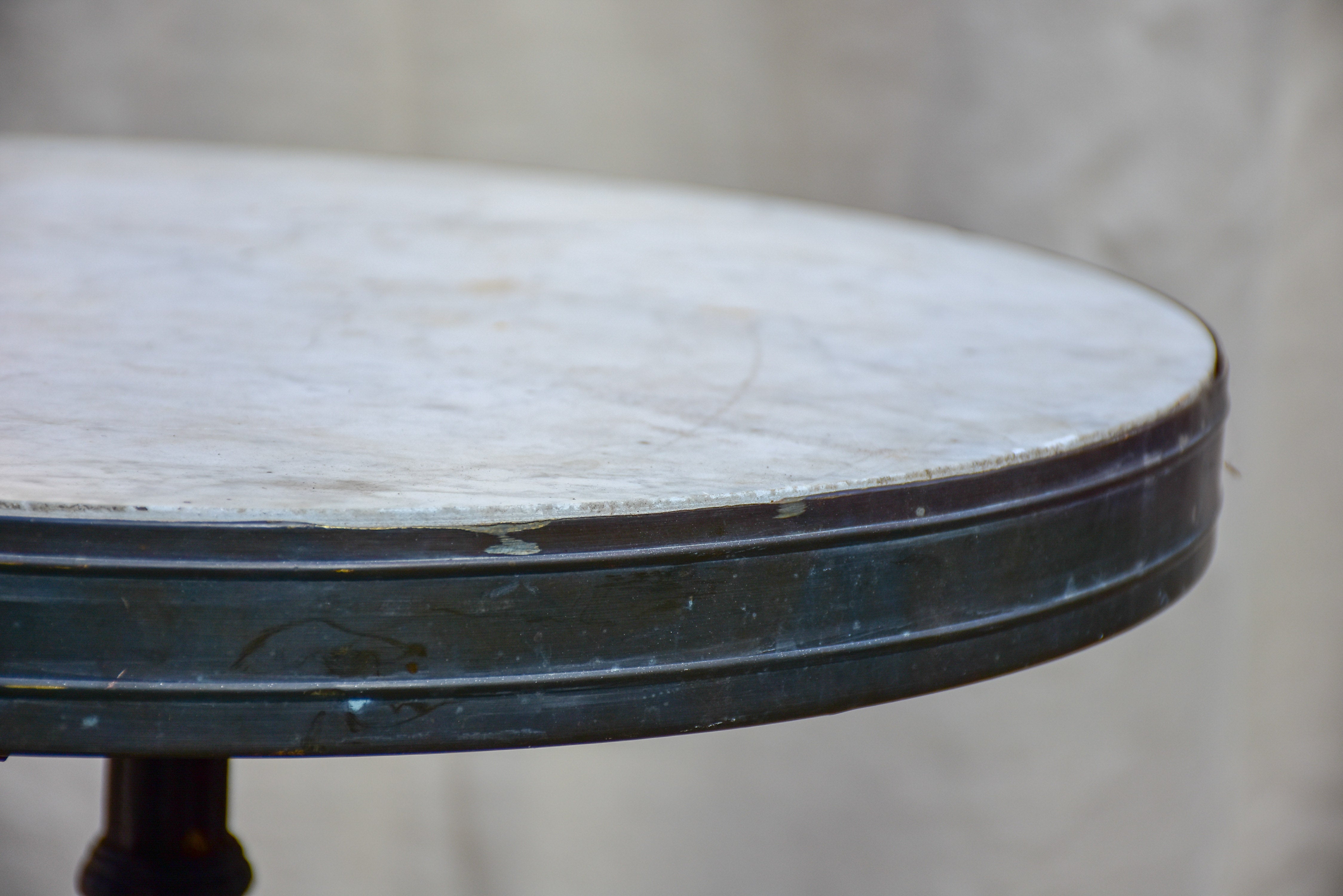 Antique French bistro table with marble top