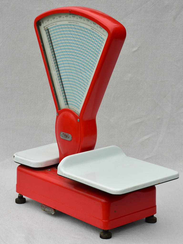 Berkel butcher's shop scales from the 1950's - red