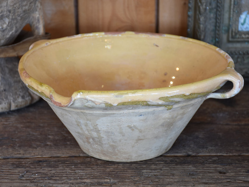 French confit bowl with ochre glaze – 13”