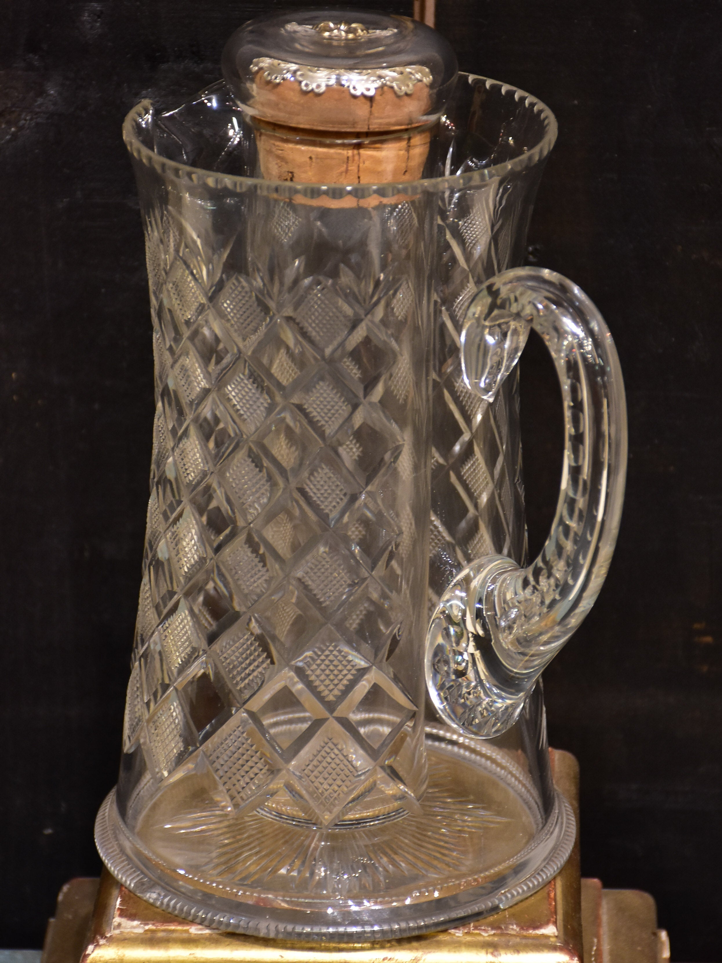 Vintage Crystal pitcher with internal cooler