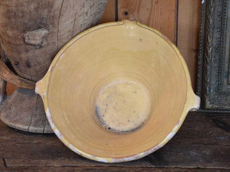 French confit bowl with ochre glaze – 13”