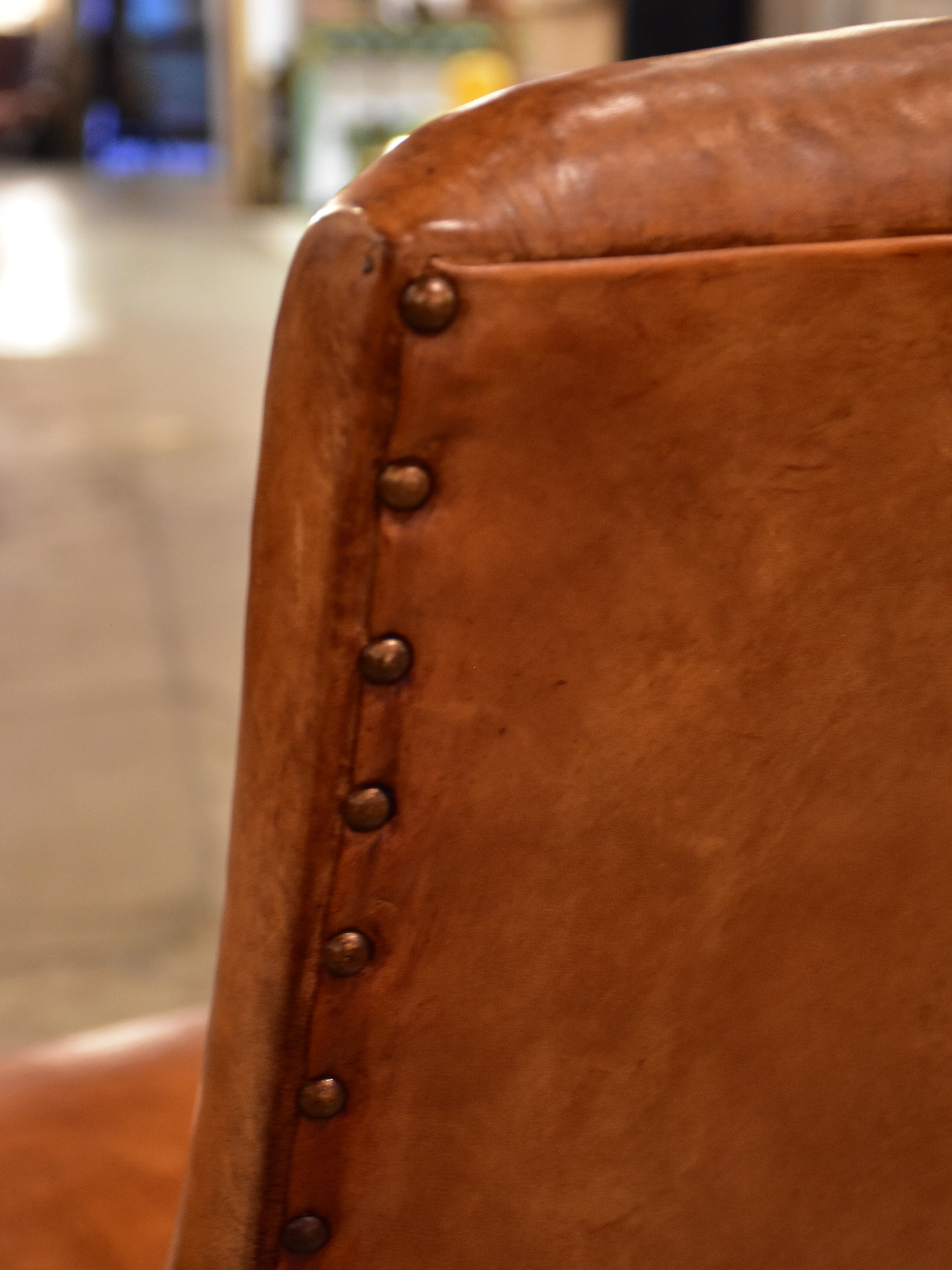 1960's mid century modern French leather armchair