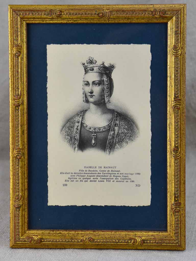 Collection of nine framed engravings of notable French historical figures