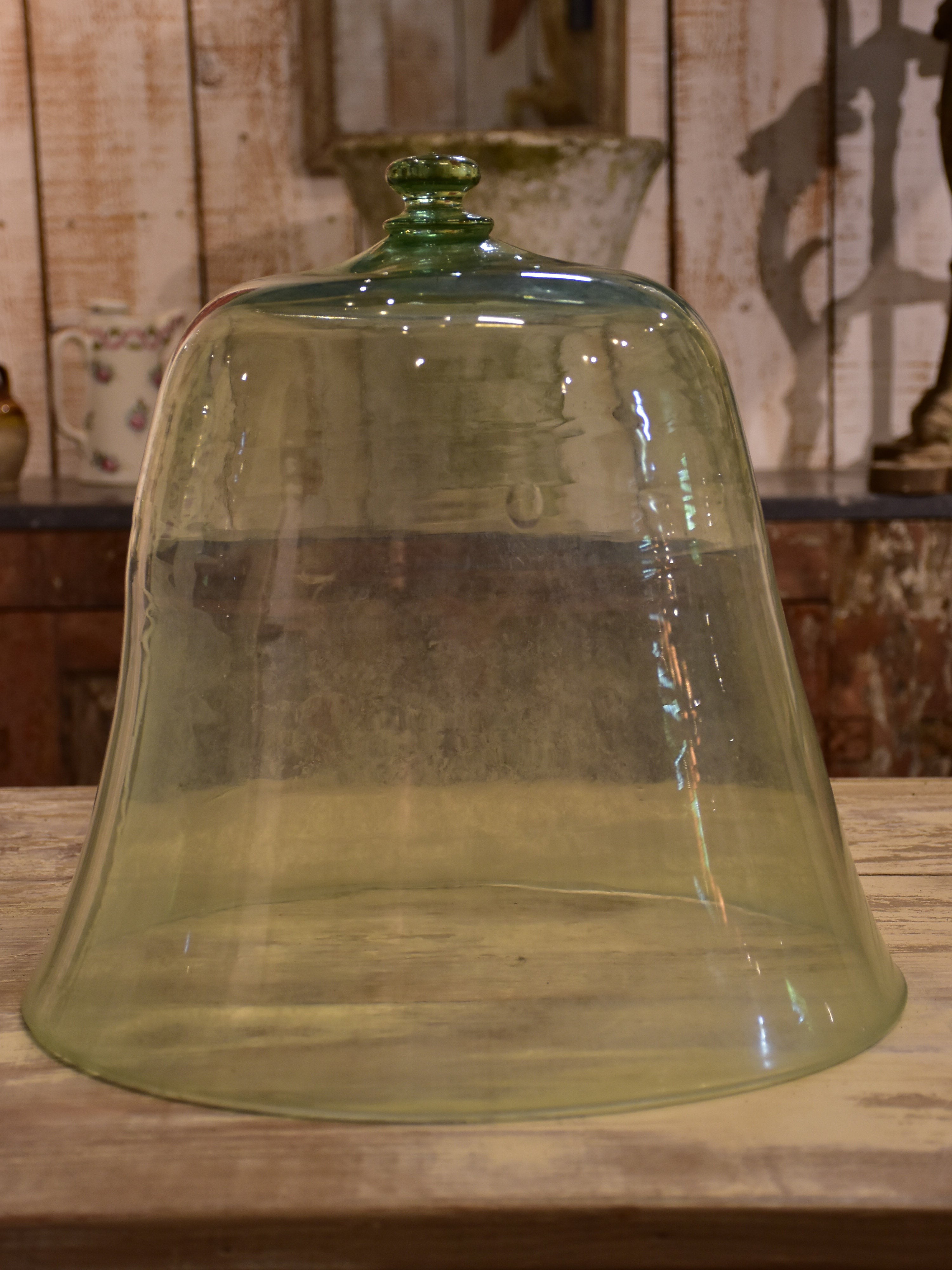 Antique French glass garden cloche bell