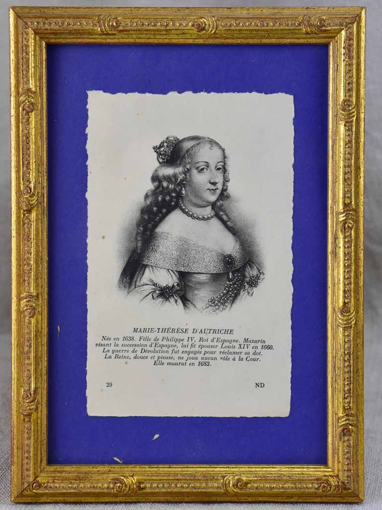 Collection of nine framed engravings of notable French historical figures