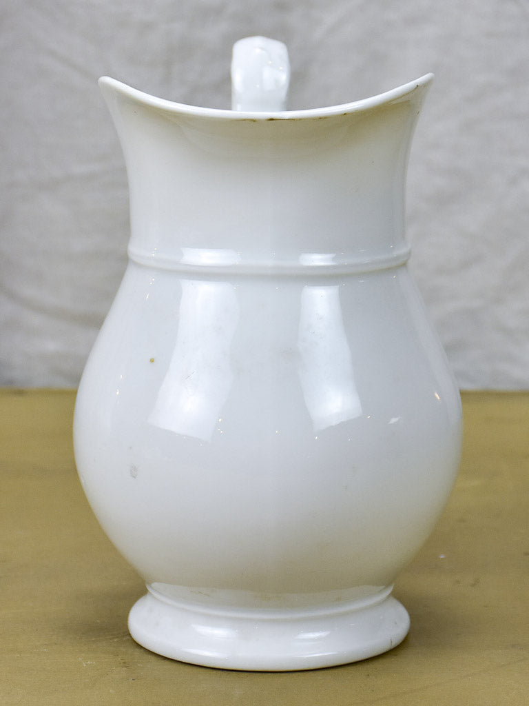 Vintage French faience white water pitcher