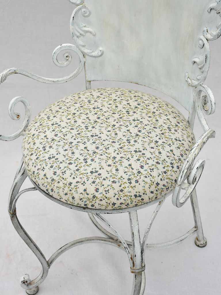 Pair of mid-century French garden armchairs and marble table - outdoor setting