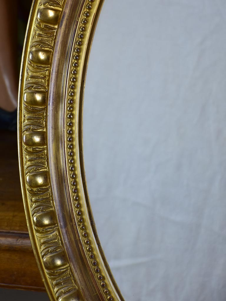 19th-century French gilt mirror - oval 33" x 44"