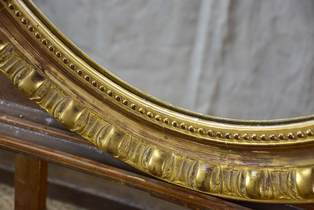 19th-century French gilt mirror - oval 33" x 44"