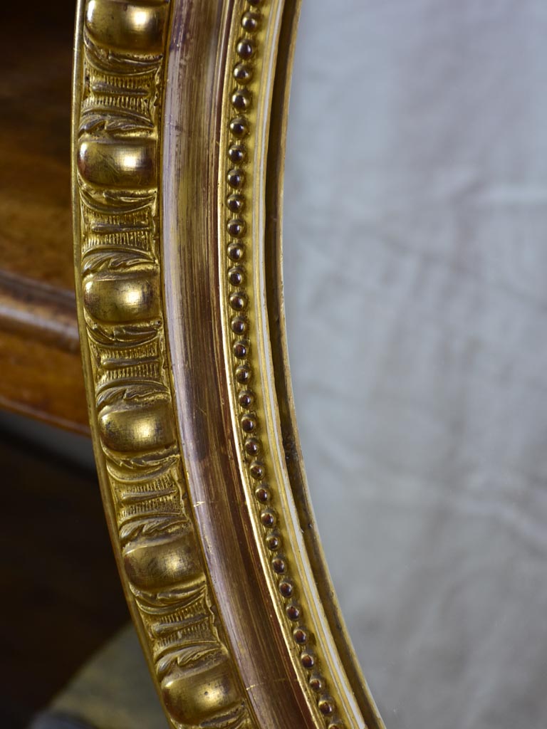 19th-century French gilt mirror - oval 33" x 44"