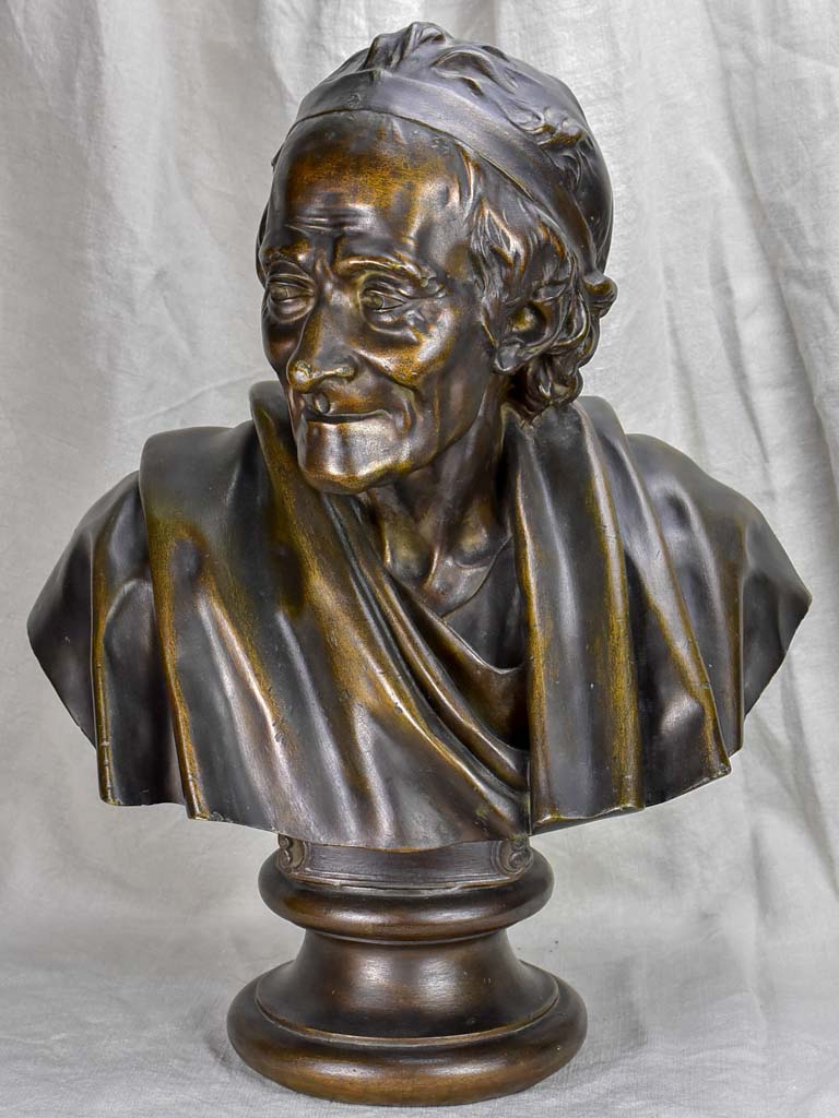 Antique French sculpture of Voltaire