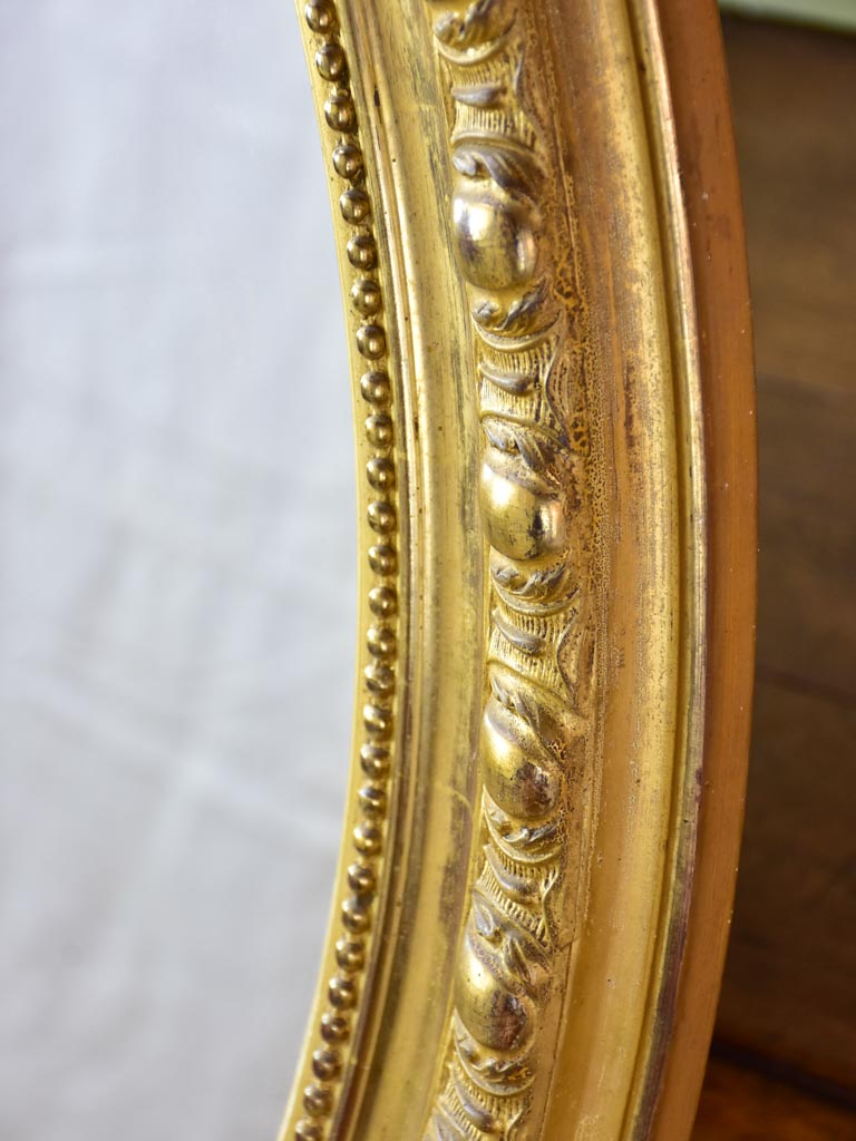 19th-century French gilt mirror - oval 33" x 44"