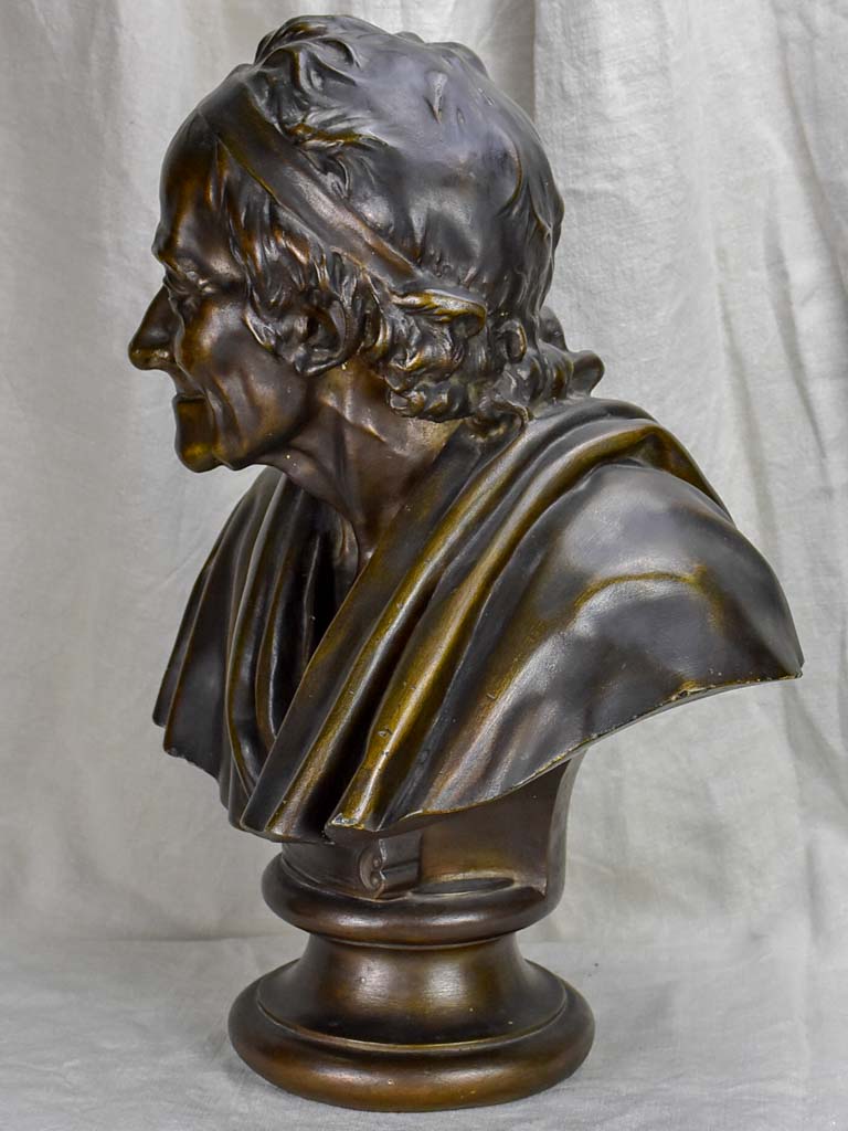 Antique French sculpture of Voltaire