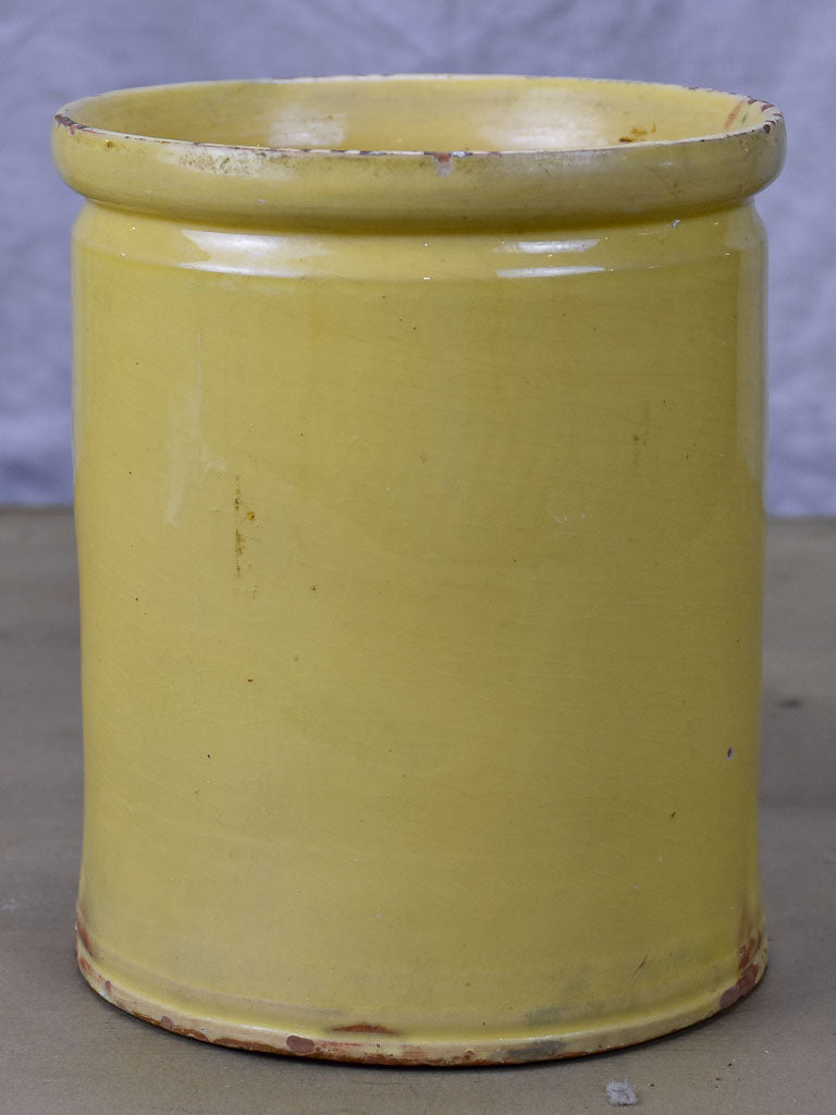 Antique French yellowware conserve pot