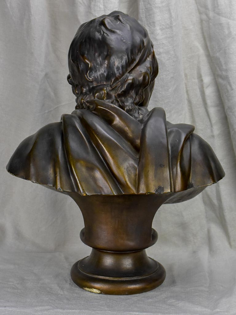 Antique French sculpture of Voltaire