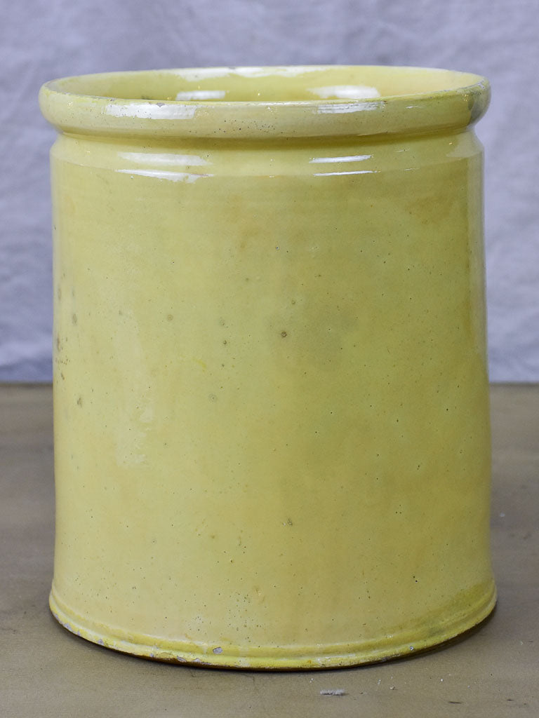 Antique French yellow pot graisse