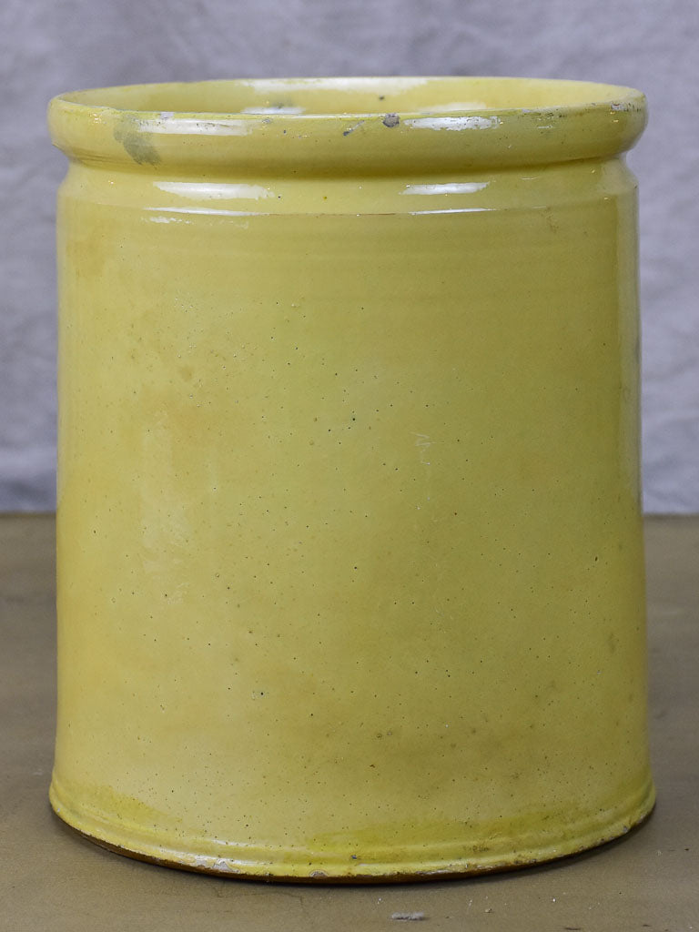 Antique French yellow pot graisse