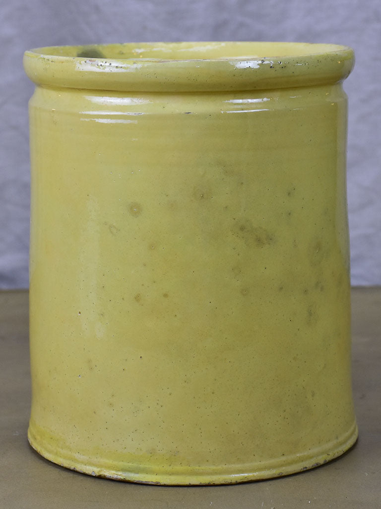 Antique French yellow pot graisse