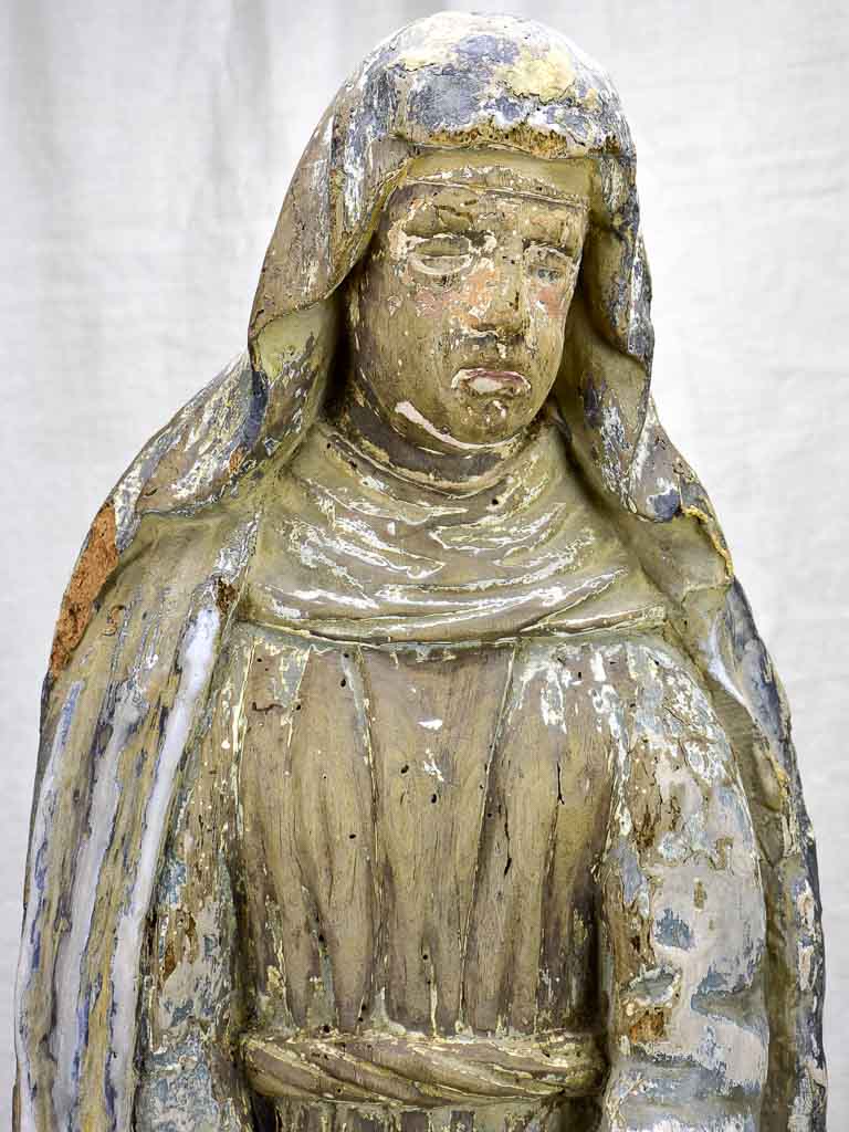 17th Century religious French sculpture of a nun