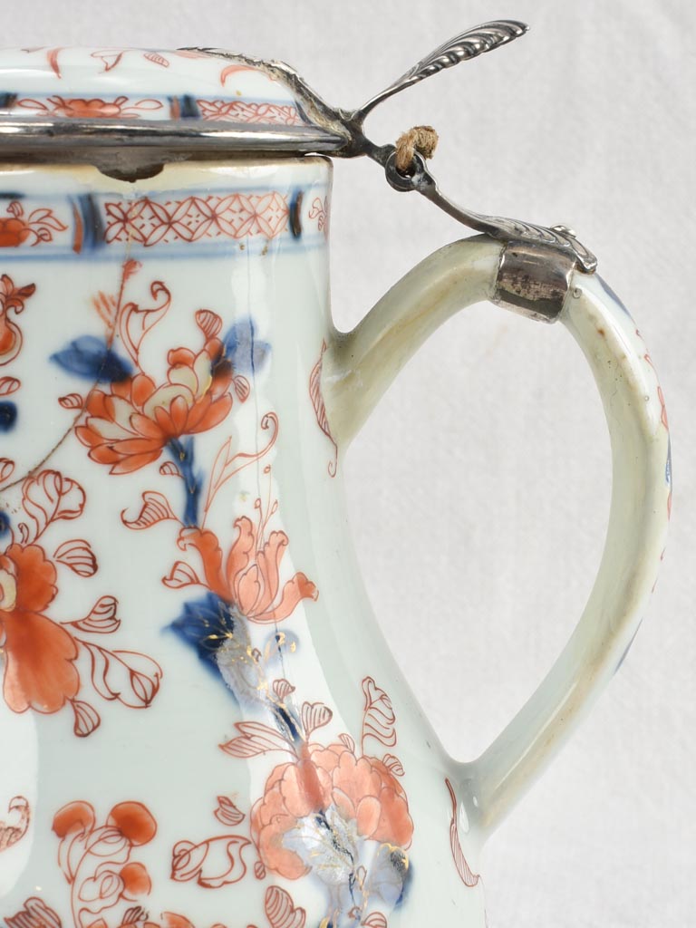 Blue underglaze French china ware pitcher