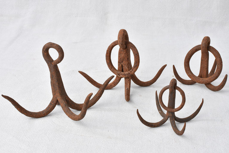 RESERVED CK Collection of 4 wrought iron well hooks 8¼"