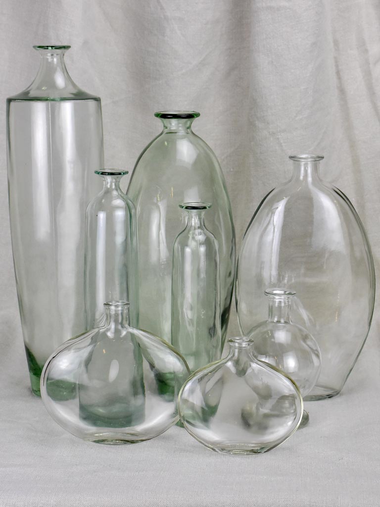 Collection of 8 glass vases