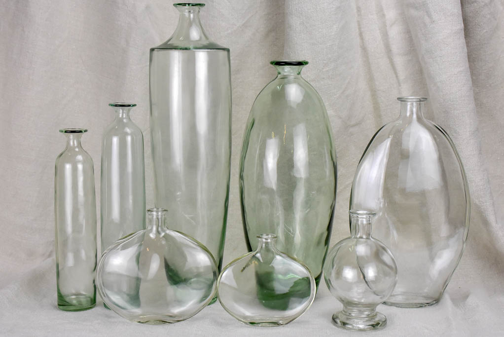 Collection of 8 glass vases